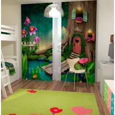 Фотошторы для детской комнаты с эффектом объемного рисунка 3D Мышкин дом 155*270см